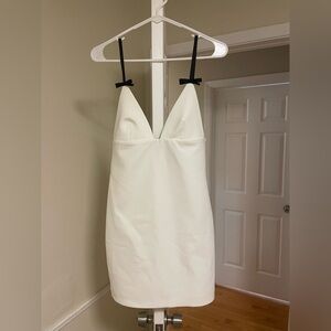 Zara White Mini Dress with Black Straps